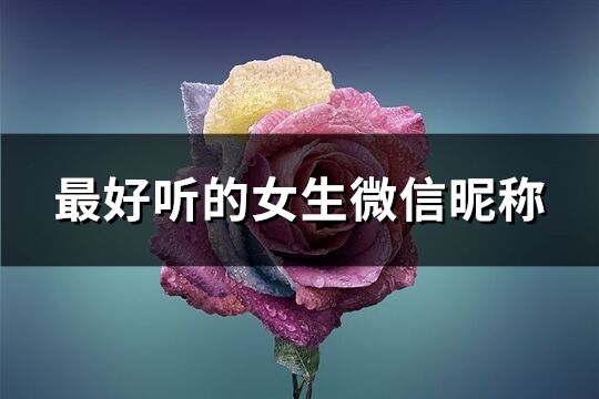 最好听的女生微信昵称(共227个)