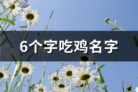 6个字吃鸡名字(精选623个)