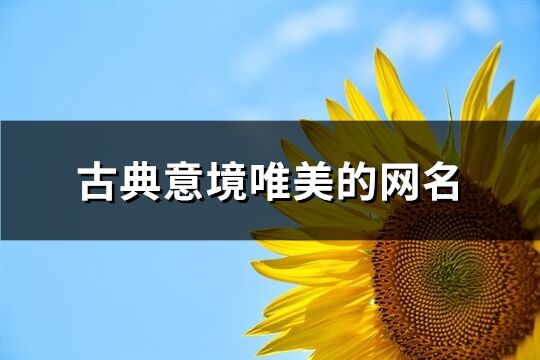 古典意境唯美的网名(973个)