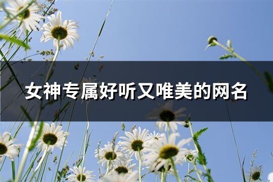 女神专属好听又唯美的网名(共139个)