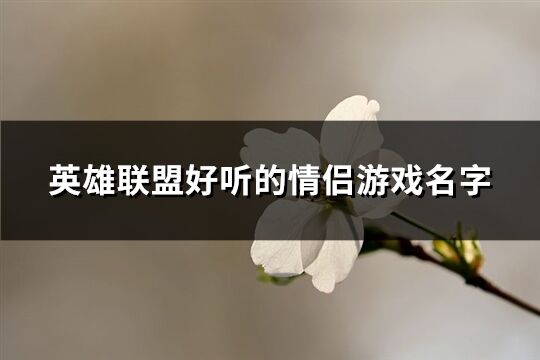 英雄联盟好听的情侣游戏名字(精选205个)