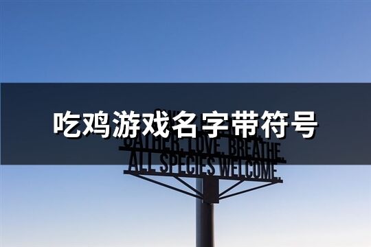 吃鸡游戏名字带符号(共104个)