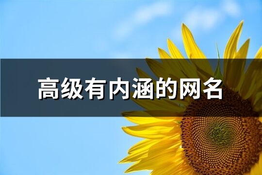 高级有内涵的网名(383个)