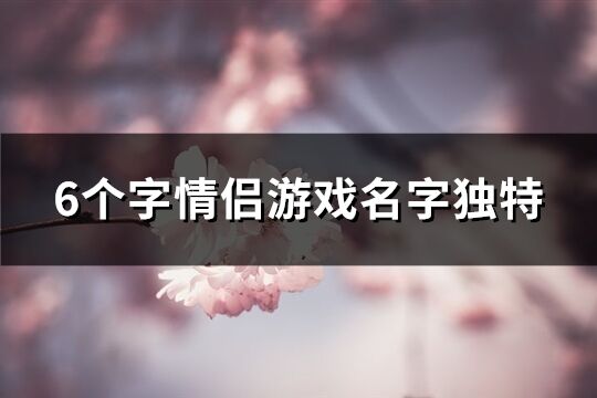 6个字情侣游戏名字独特(134个)