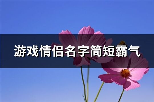 游戏情侣名字简短霸气(共121个)