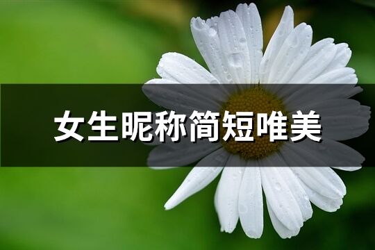 女生昵称简短唯美(共175个)