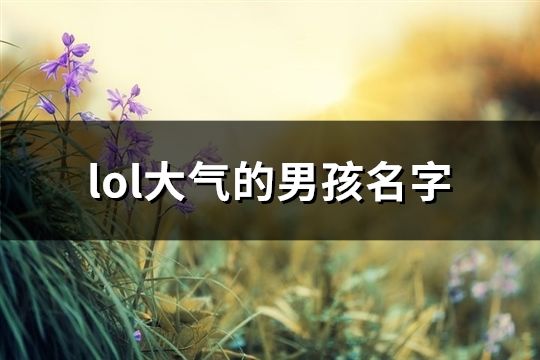 lol大气的男孩名字(精选147个)