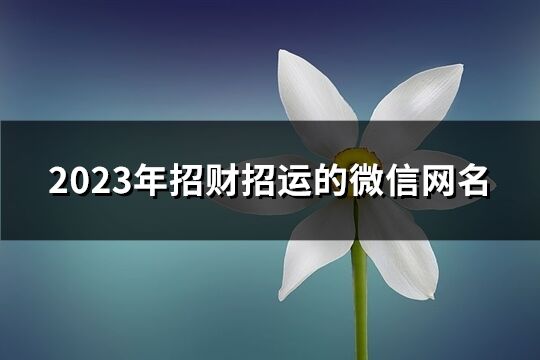 2023年招财招运的微信网名(共2046个)