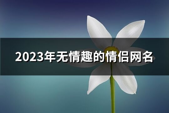 2023年无情趣的情侣网名(精选219个)