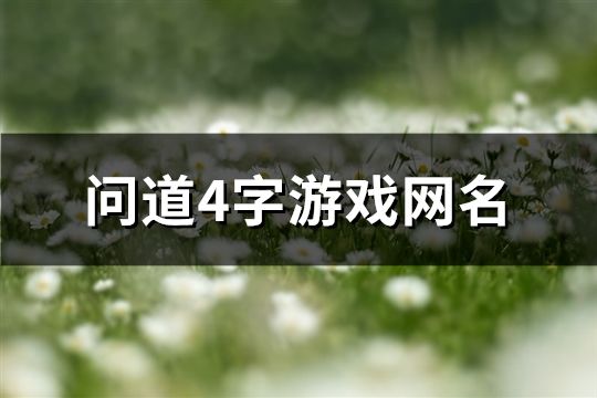 问道4字游戏网名(精选103个)