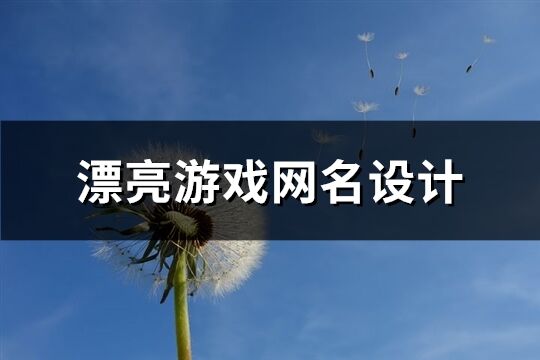 漂亮游戏网名设计(共432个)