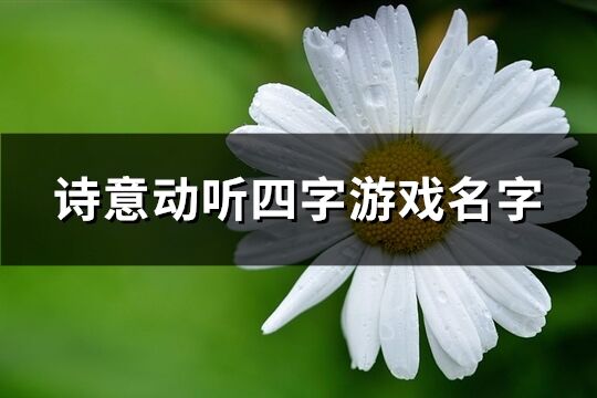 诗意动听四字游戏名字(共1000个)