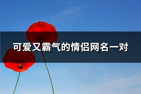 可爱又霸气的情侣网名一对(精选161对)