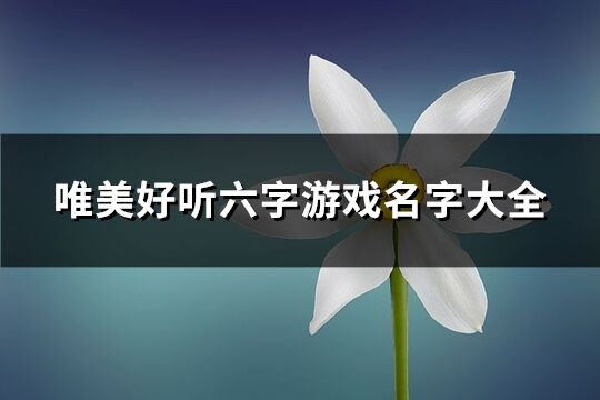 唯美好听六字游戏名字大全(共704个)