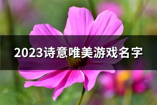 2023诗意唯美游戏名字(共522个)