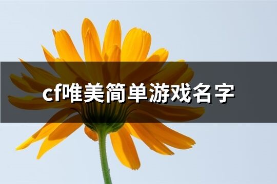 cf唯美简单游戏名字(共66个)