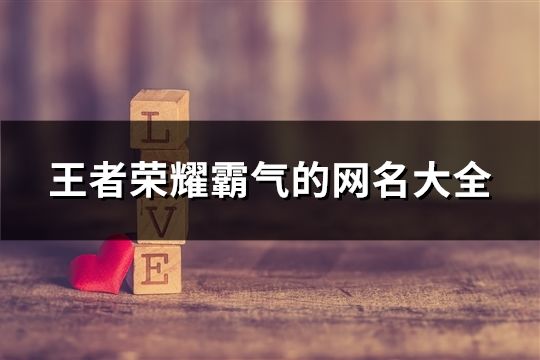 王者荣耀霸气的网名大全(180个)