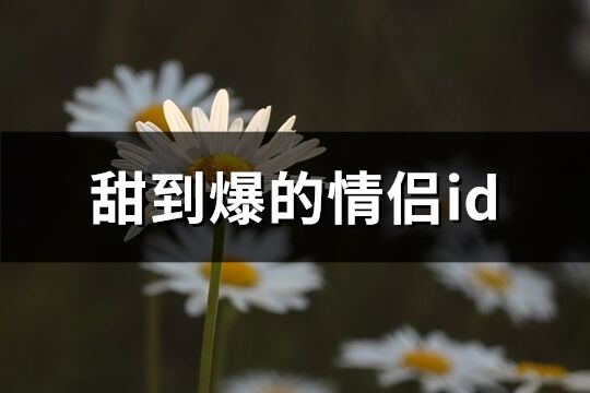 甜到爆的情侣id(精选105个)