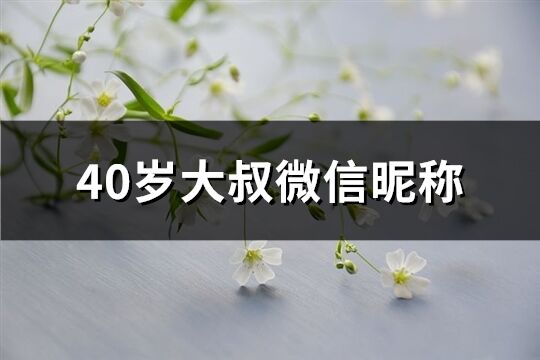 40岁大叔微信昵称(共134个)