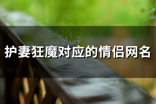 护妻狂魔对应的情侣网名(精选62个)