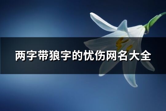 两字带狼字的忧伤网名大全(30个)