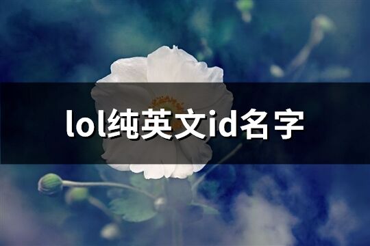 lol纯英文id名字(共95个)