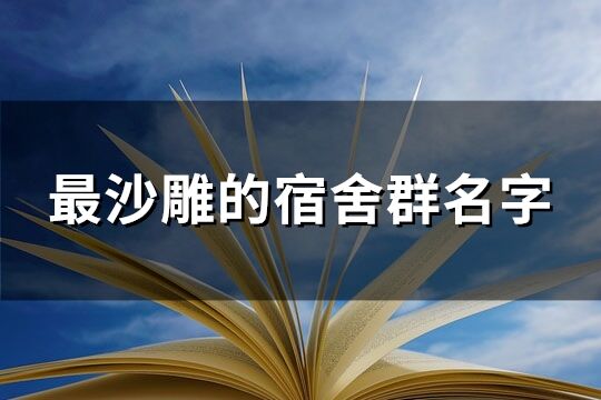 最沙雕的宿舍群名字(共98个)