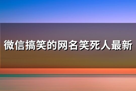 微信搞笑的网名笑死人最新(126个)