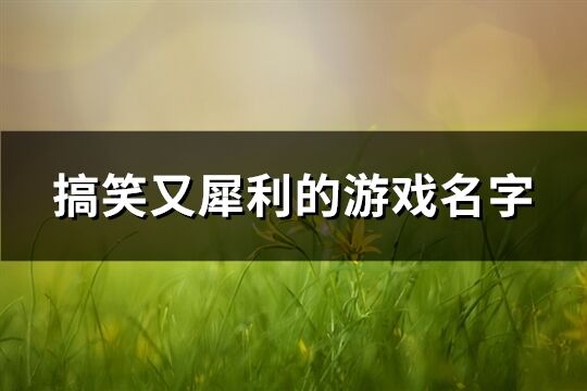 搞笑又犀利的游戏名字(共146个)