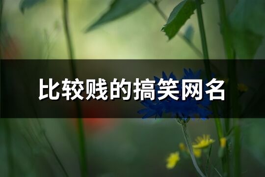 比较贱的搞笑网名(125个)