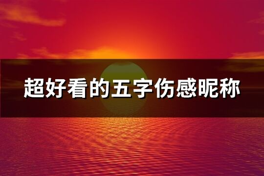 超好看的五字伤感昵称(共828个)