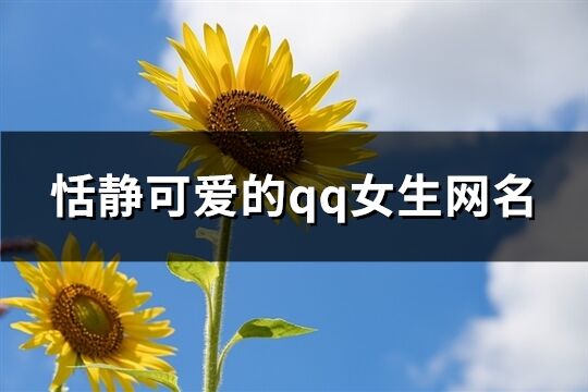 恬静可爱的qq女生网名(476个)