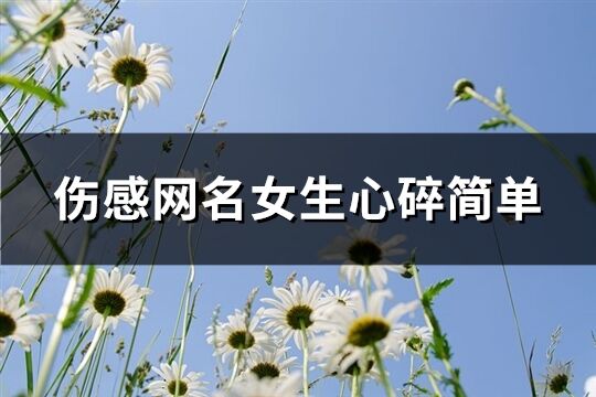 伤感网名女生心碎简单(共310个)