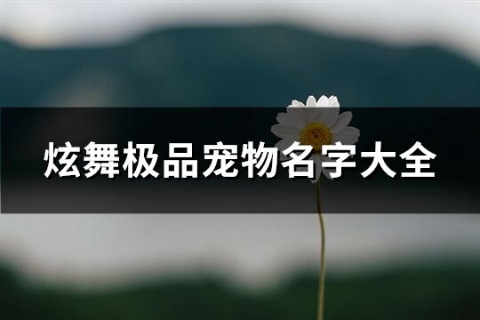 炫舞极品宠物名字大全(154个)