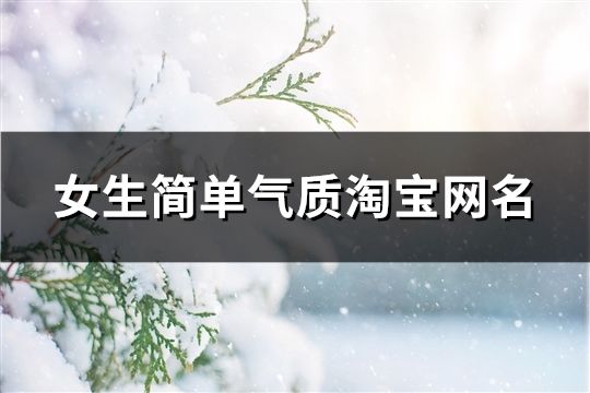 女生简单气质淘宝网名(共81个)