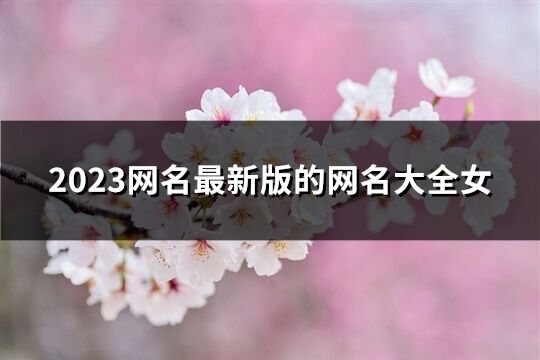 2023网名最新版的网名大全女(共888个)