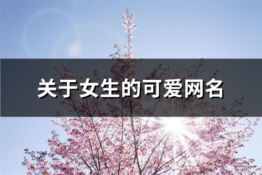 关于女生的可爱网名(共831个)