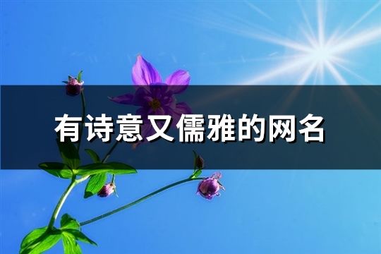 有诗意又儒雅的网名(精选88个)