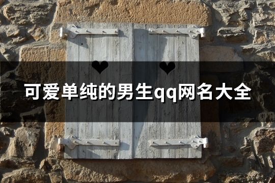 可爱单纯的男生qq网名大全(精选557个)