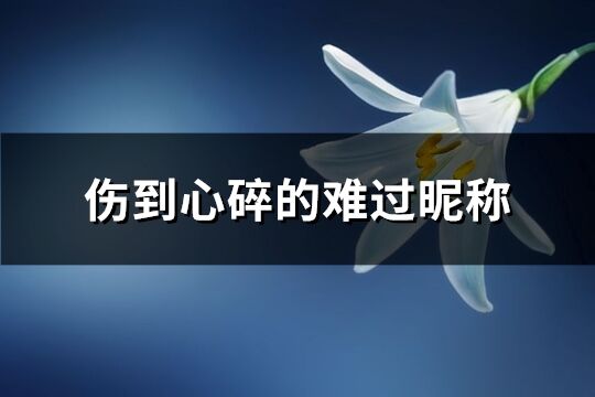 伤到心碎的难过昵称(572个)