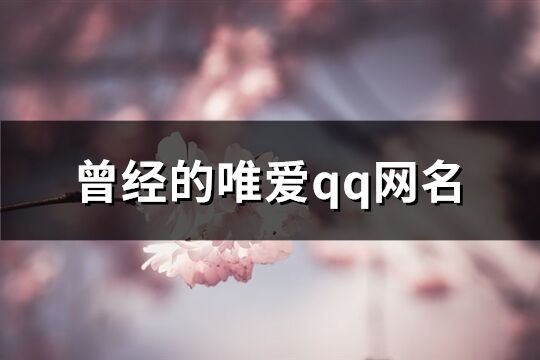 曾经的唯爱qq网名(共175个)