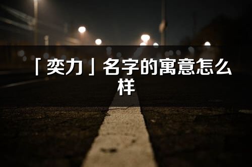 「奕力」名字的寓意怎么样