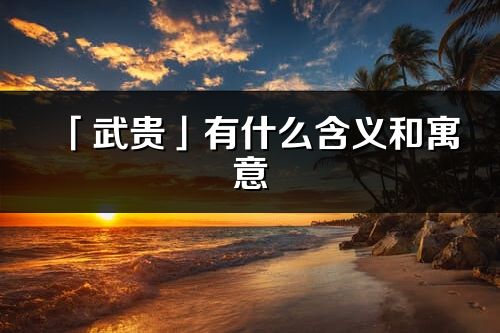 「武贵」有什么含义和寓意