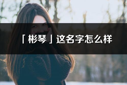 「彬琴」这名字怎么样