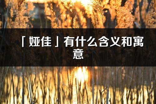 「娅佳」有什么含义和寓意