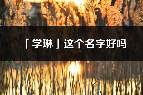 「学琳」这个名字好吗