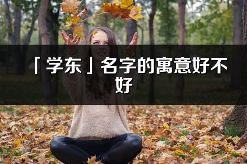 「学东」名字的寓意好不好