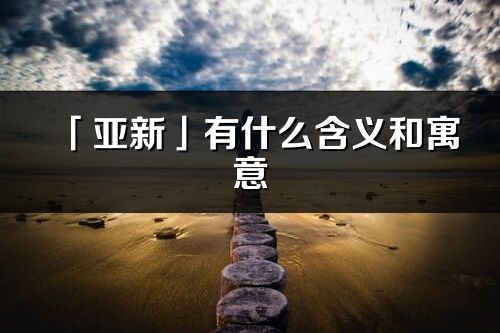 「亚新」有什么含义和寓意