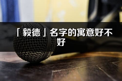 「毅德」名字的寓意好不好