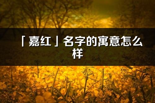 「嘉红」名字的寓意怎么样